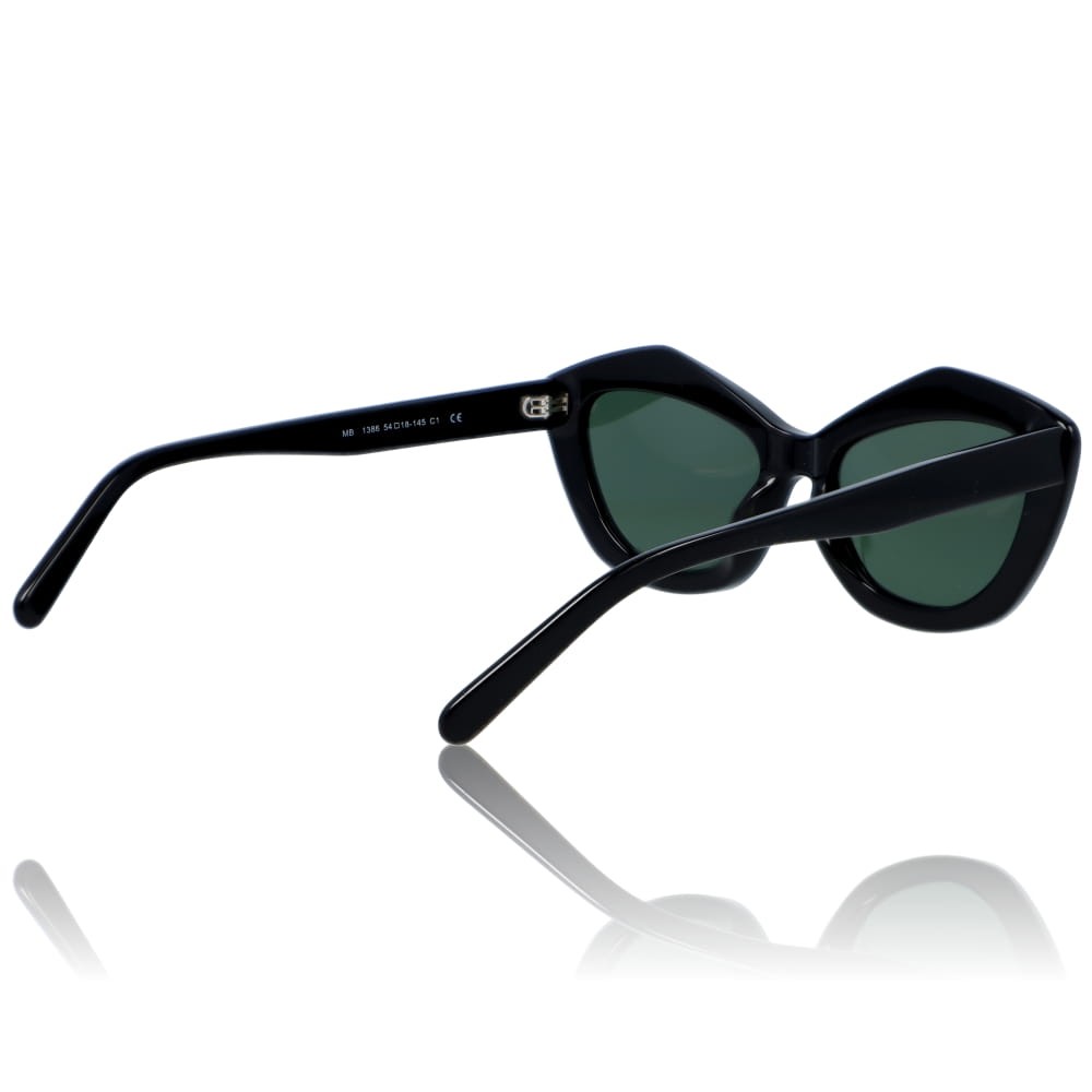 DELUXE damskie okulary przeciwsłoneczne z polaryzacją czarne kocie oko z zielonymi soczewkami- acetat