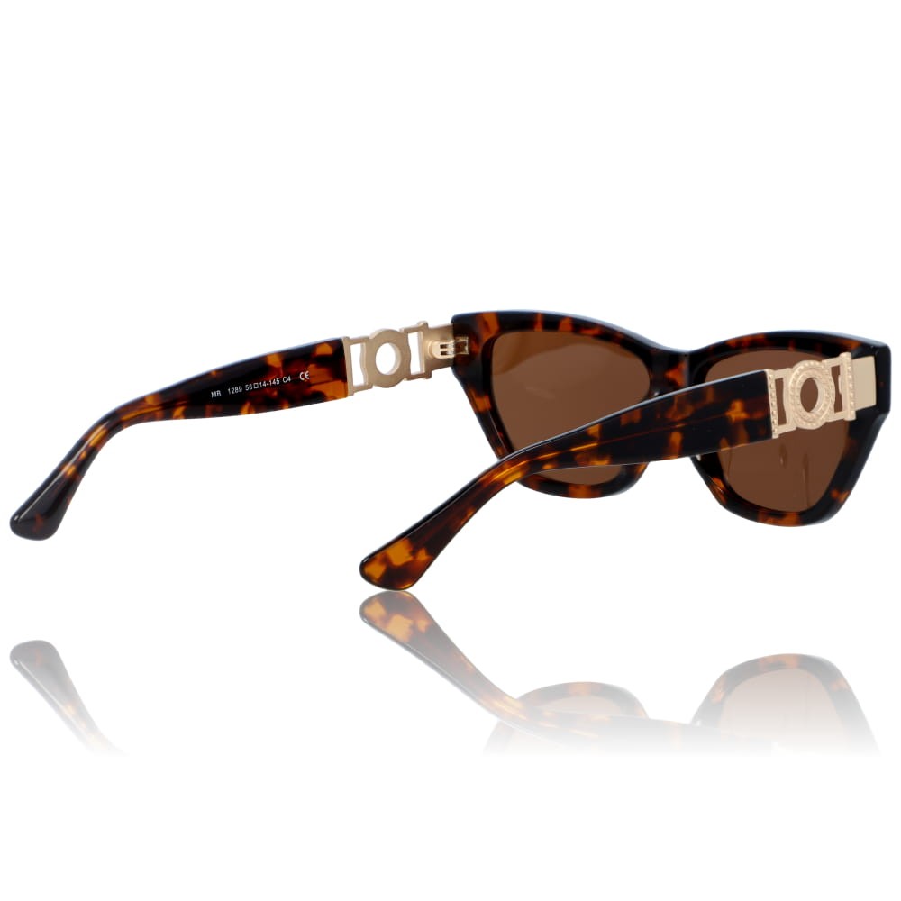 DELUXE damskie okulary przeciwsłoneczne z polaryzacją małe w panterkę ze złotą ozdobą- acetat