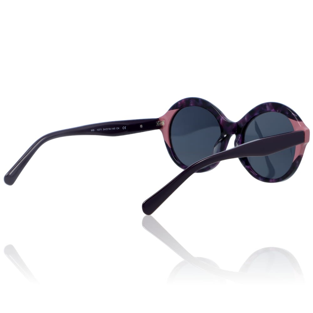 DELUXE damskie okulary przeciwsłoneczne z polaryzacją okrągłe fioletowe- acetat