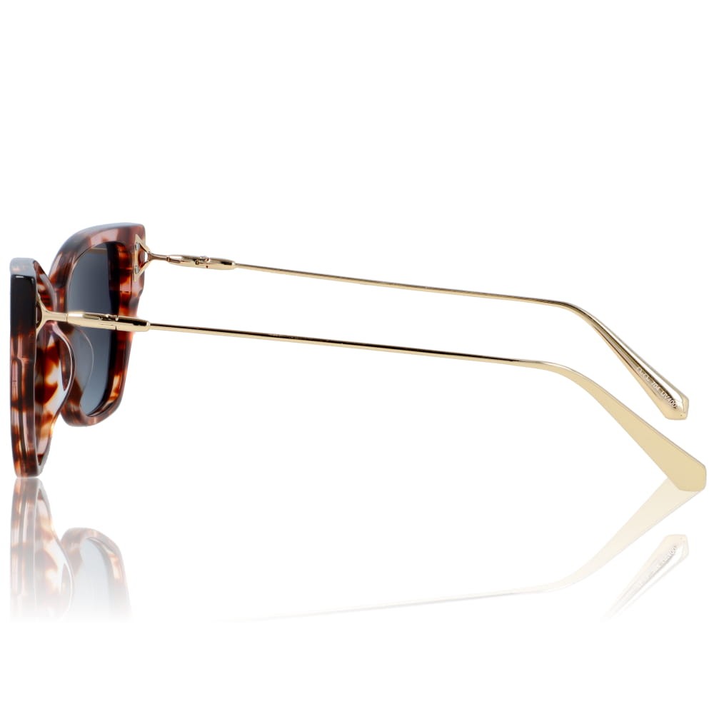 DELUXE damskie okulary przeciwsłoneczne z polaryzacją panterka kocie oko z metalowym zausznikiem- acetat