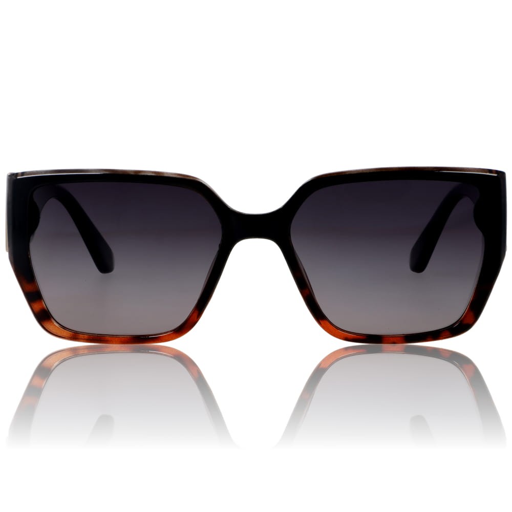 Damskie okulary przeciwsłoneczne z polaryzacją czarne w panterkę