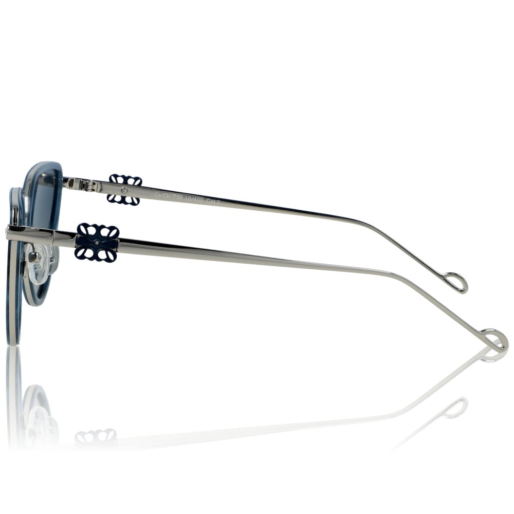 DELUXE damskie okulary przeciwsłoneczne z polaryzacją granatowe kocie oko- acetat