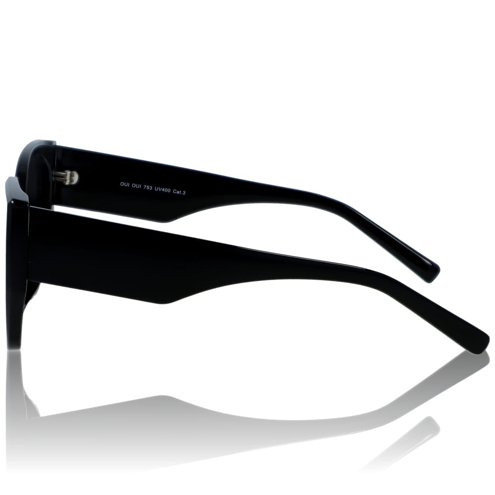 DELUXE damskie okulary przeciwsłoneczne z polaryzacją klasyczne czarne kocie oko- acetat