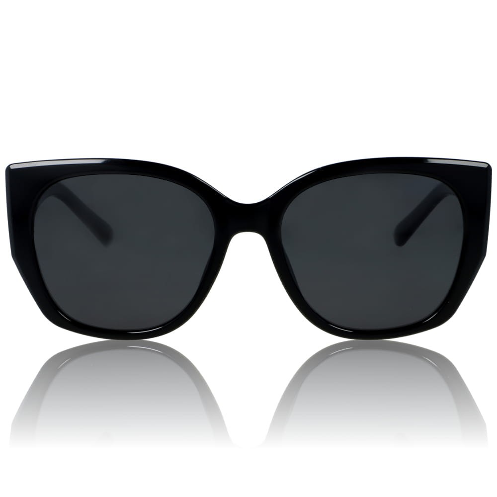DELUXE damskie okulary przeciwsłoneczne z polaryzacją klasyczne czarne kocie oko- acetat