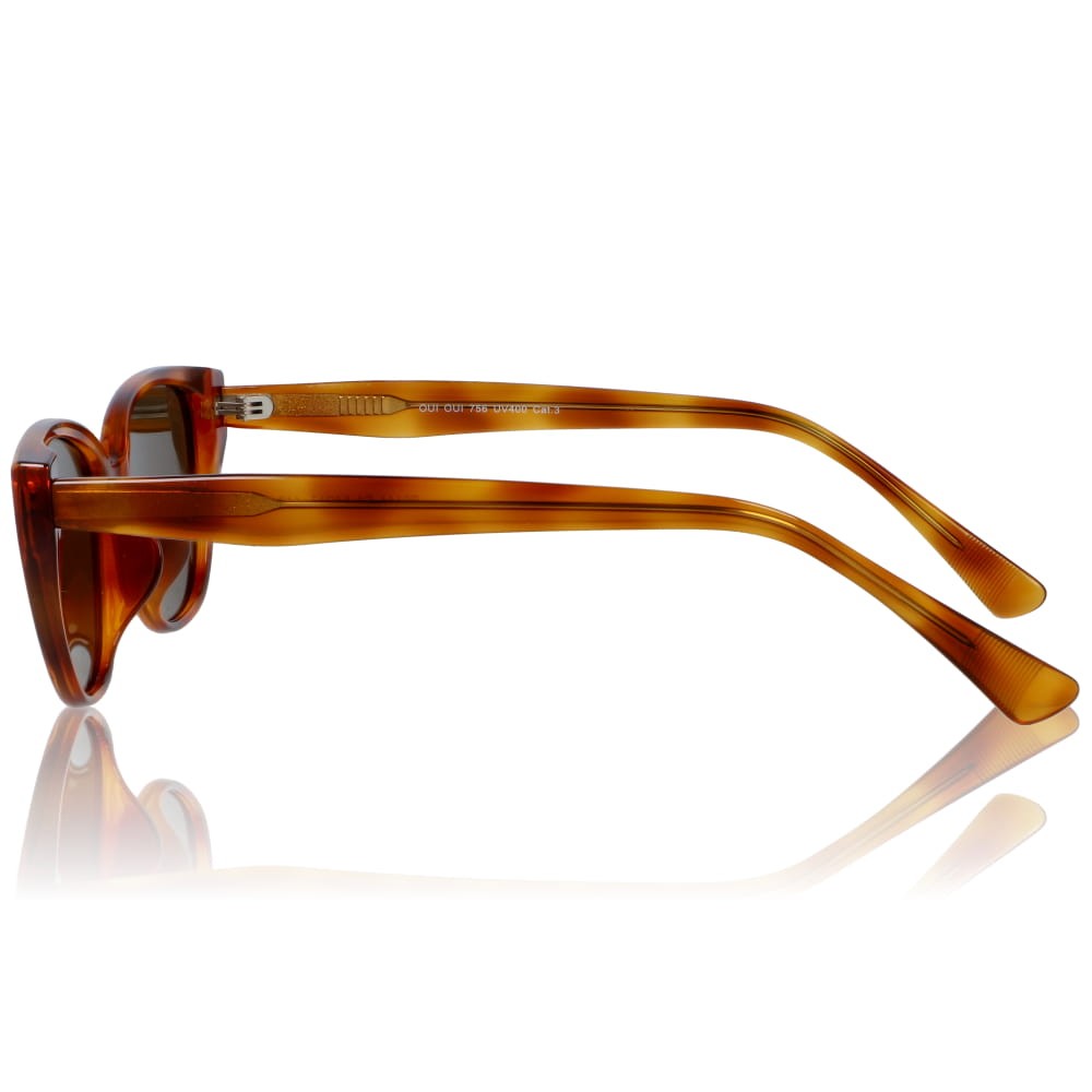 DELUXE damskie okulary przeciwsłoneczne z polaryzacją małe w panterkę kocie oko- acetat