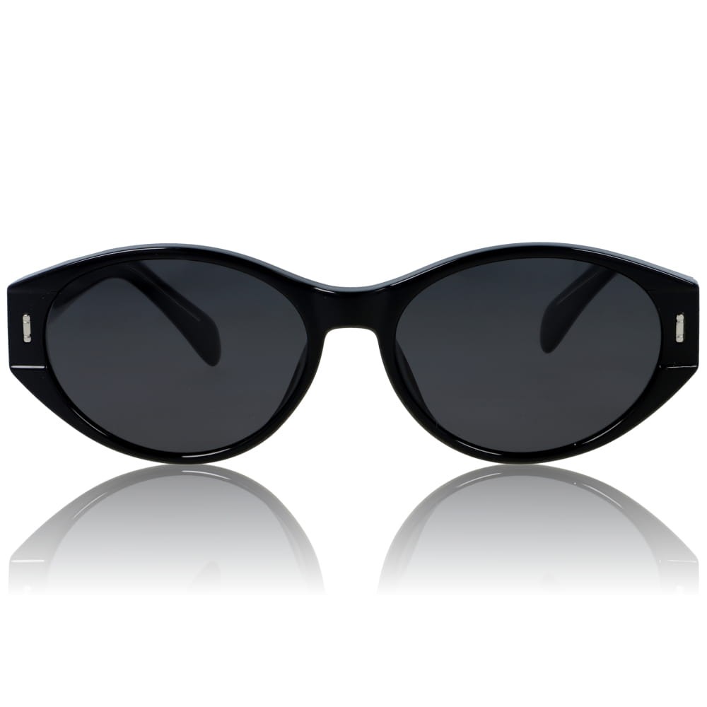 DELUXE damskie okulary przeciwsłoneczne z polaryzacją owalne czarne- acetat