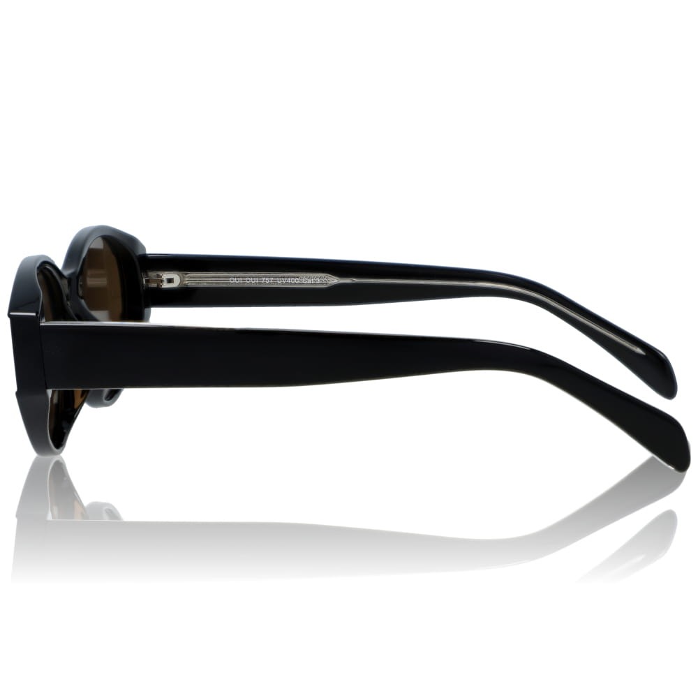 DELUXE damskie okulary przeciwsłoneczne z polaryzacją owalne brązowe- acetat