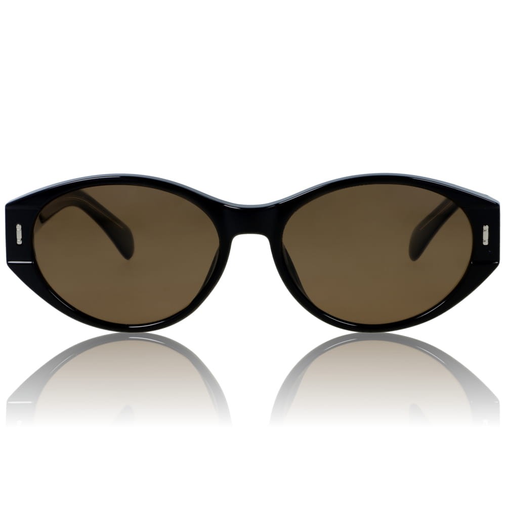 DELUXE damskie okulary przeciwsłoneczne z polaryzacją owalne brązowe- acetat