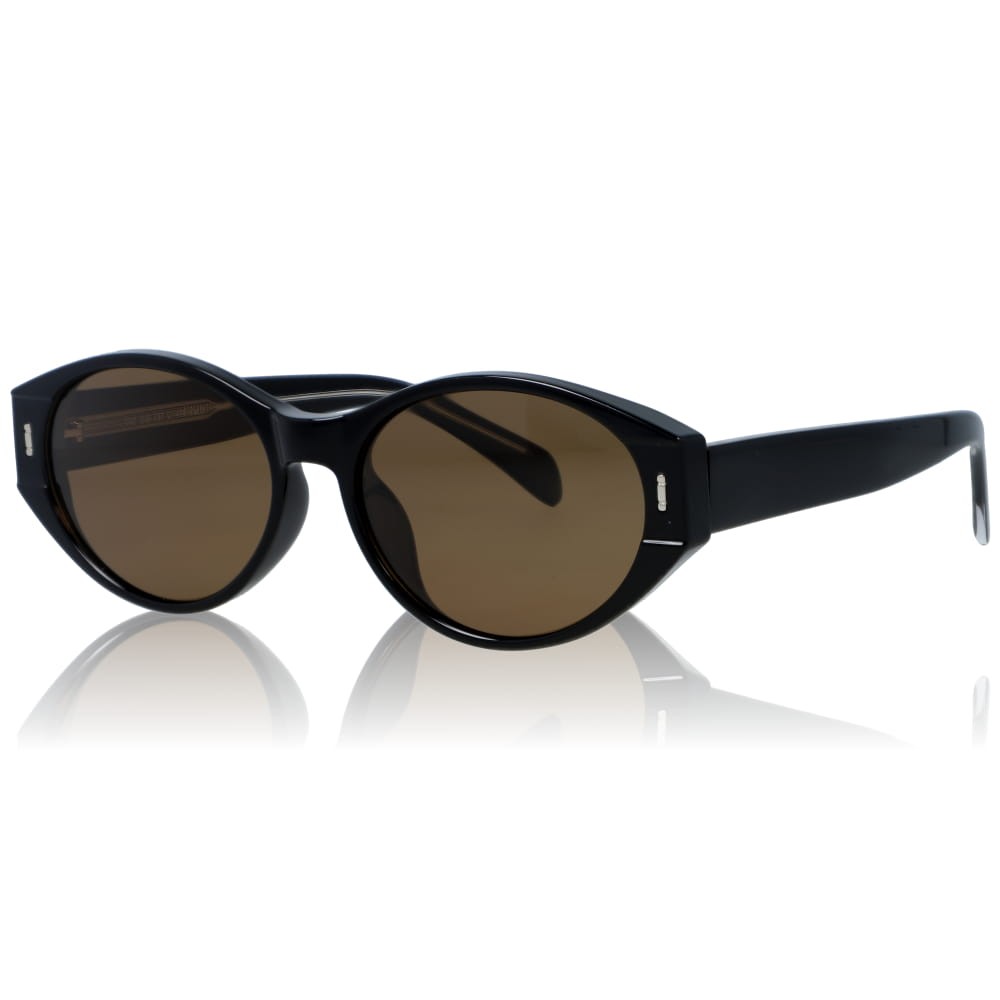 DELUXE damskie okulary przeciwsłoneczne z polaryzacją owalne brązowe- acetat