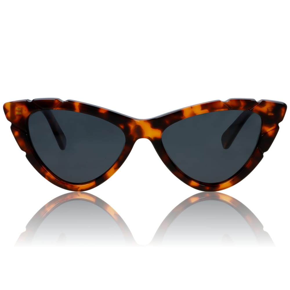 DELUXE damskie okulary przeciwsłoneczne z polaryzacją małe w panterkę kocie oko