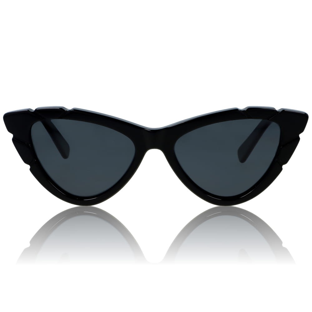 DELUXE damskie okulary przeciwsłoneczne z polaryzacją małe czarne kocie oko
