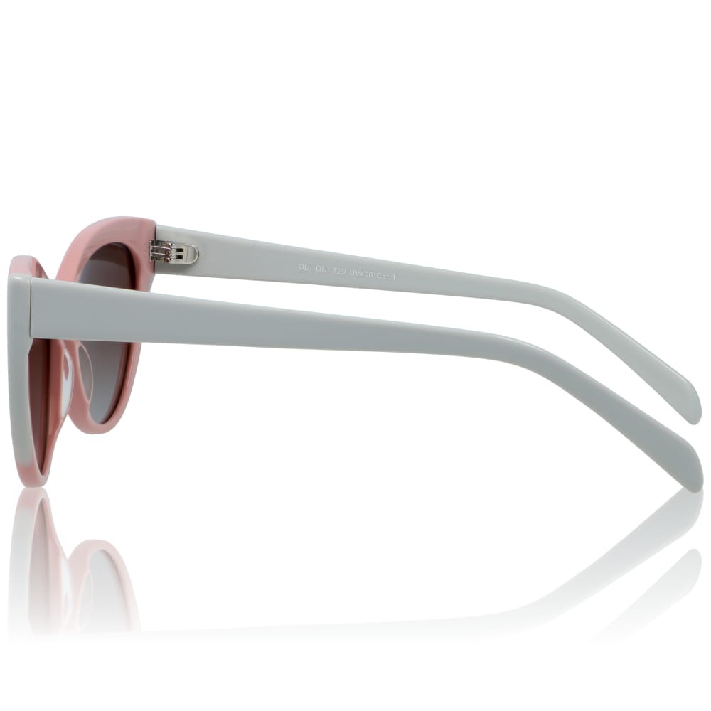 DELUXE damskie okulary przeciwsłoneczne z polaryzacją pudrowy róż kocie oko