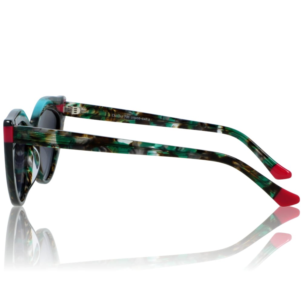 DELUXE damskie okulary przeciwsłoneczne z polaryzacją szylkretowe kocie oko z różowym akcentem