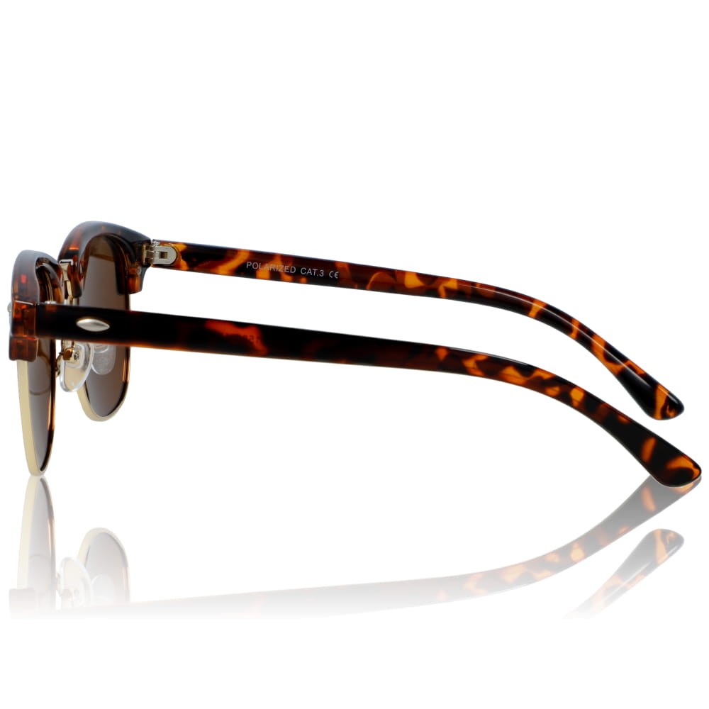 Damskie okulary przeciwsłoneczne z polaryzacją szylkretowe z metalową ramką klasyczny model retro