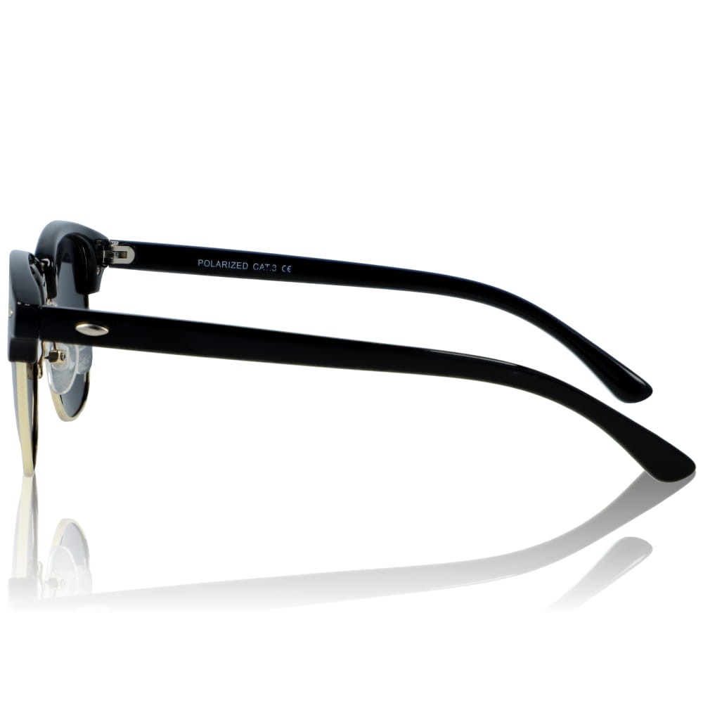 Damskie okulary przeciwsłoneczne z polaryzacją czarne z metalową ramką klasyczny model retro