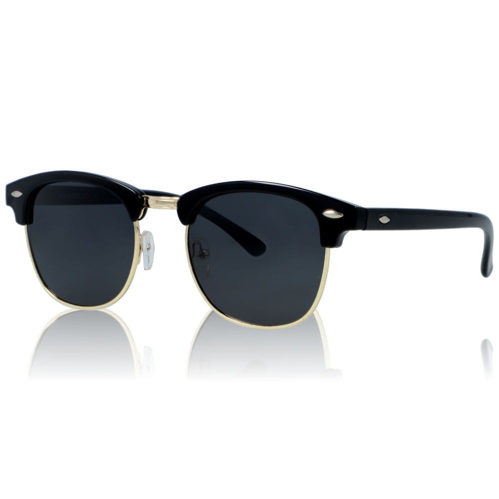 Damskie okulary przeciwsłoneczne z polaryzacją czarne z metalową ramką klasyczny model retro