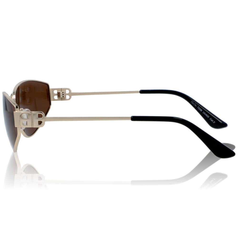 DELUXE damskie okulary przeciwsłoneczne z polaryzacją sportowa elegancja brązowe złote metalowe