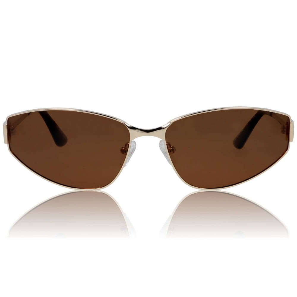 DELUXE damskie okulary przeciwsłoneczne z polaryzacją sportowa elegancja brązowe złote metalowe