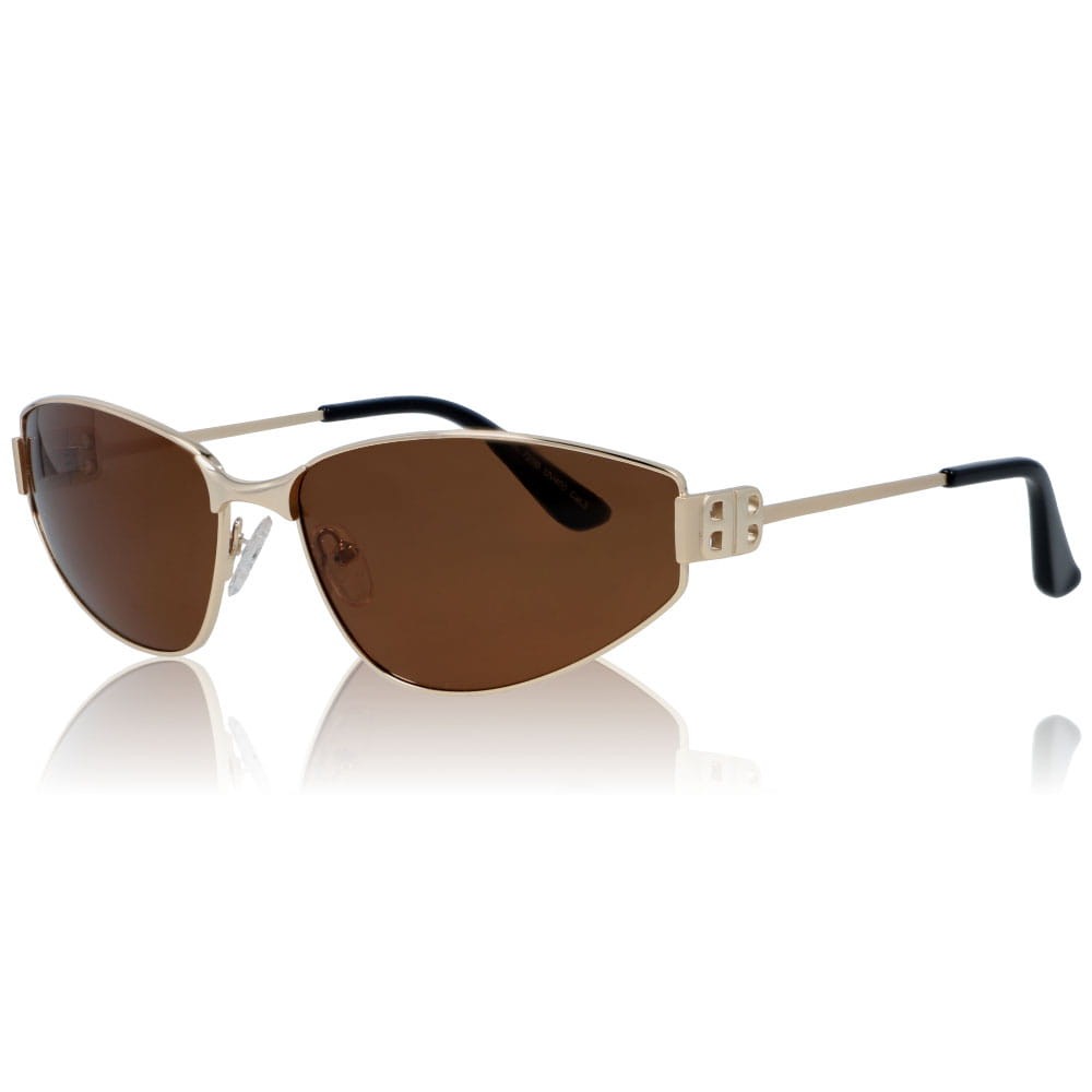 DELUXE damskie okulary przeciwsłoneczne z polaryzacją sportowa elegancja brązowe złote metalowe
