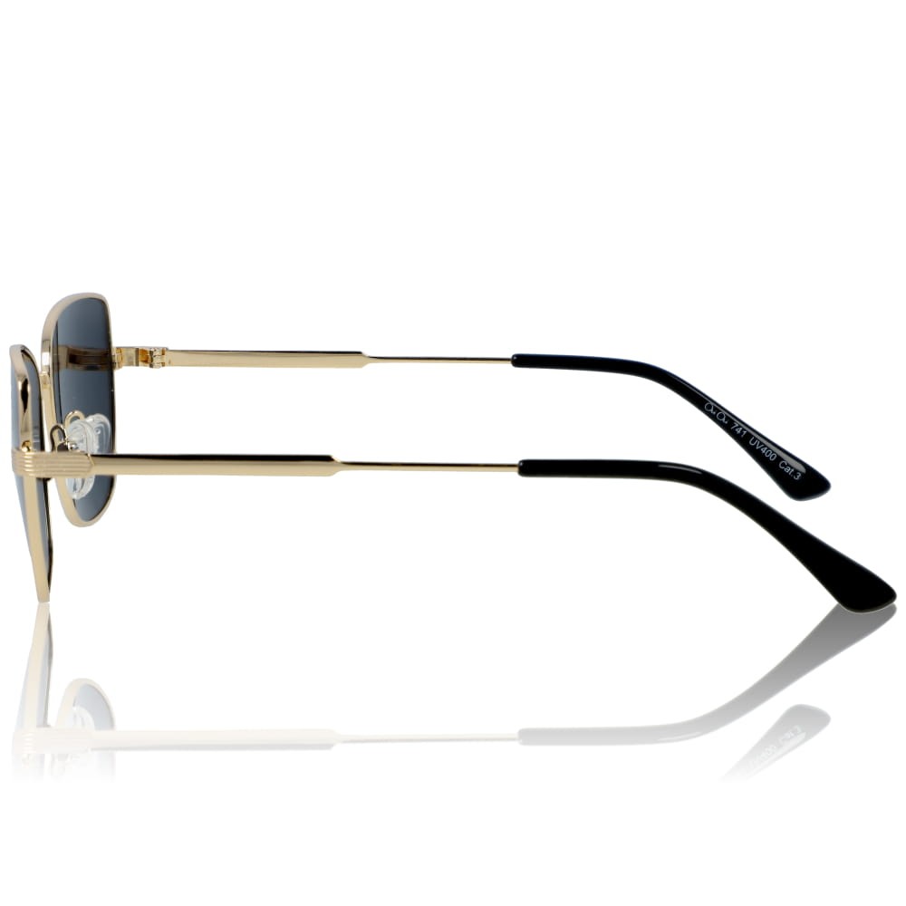 DELUXE damskie okulary przeciwsłoneczne z polaryzacją złote metalowe