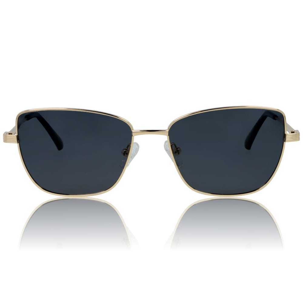 DELUXE damskie okulary przeciwsłoneczne z polaryzacją złote metalowe