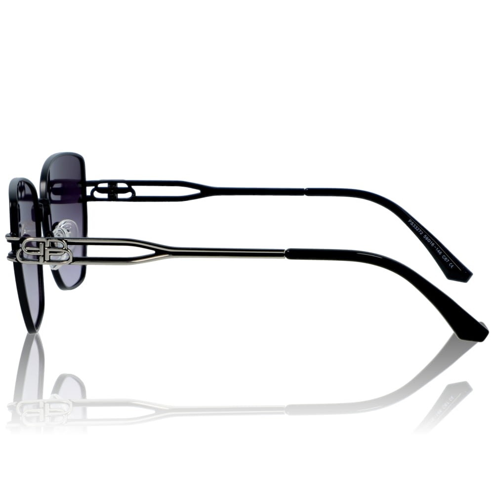 DELUXE damskie okulary przeciwsłoneczne z polaryzacją glamour metalowe srebrne