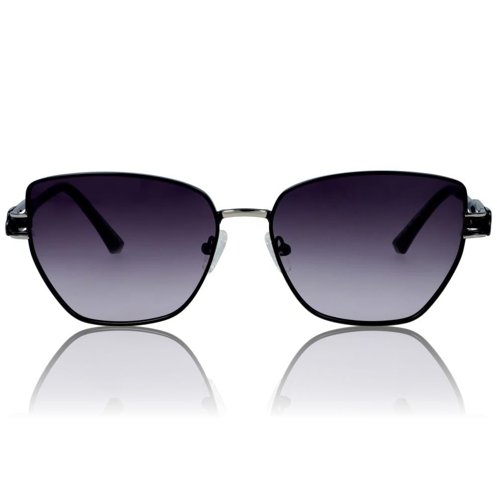 DELUXE damskie okulary przeciwsłoneczne z polaryzacją glamour metalowe srebrne
