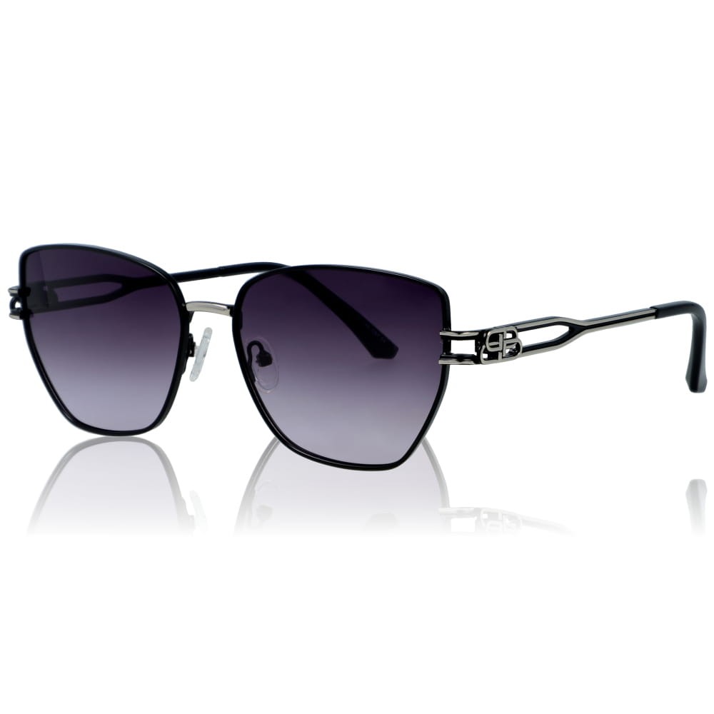 DELUXE damskie okulary przeciwsłoneczne z polaryzacją glamour metalowe srebrne