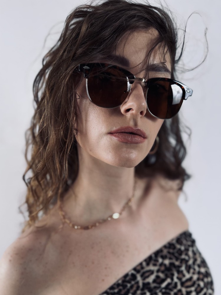 Damskie okulary przeciwsłoneczne z polaryzacją szylkretowe z metalową ramką klasyczny model retro