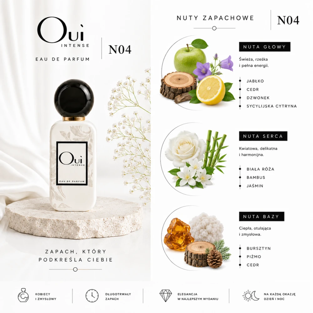 Oui Intense N04 woda perfumowana 50ML inspirowane zapachem Dolce Gabbana Light Blue Woman